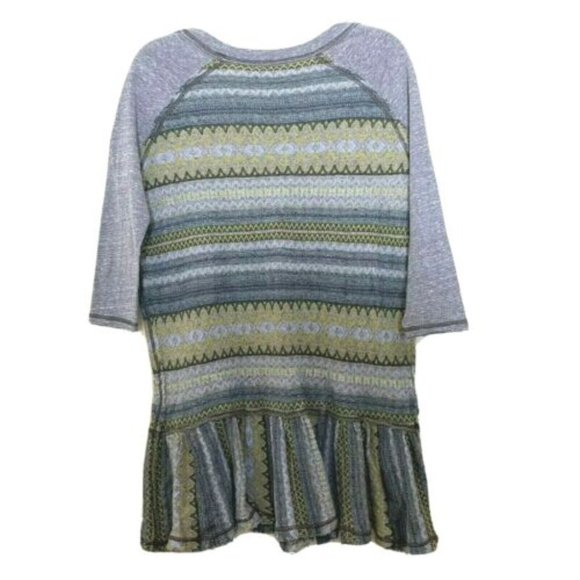 We the Free People Fair Isle Boho Tunic Mini Dress Size Small Raglan Sleeve - Picture 3 of 7